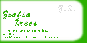zsofia krecs business card